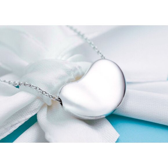 Tiffany & Co. Bean Necklace Elsa Peretti Vintage Large 21mm Pendant 16" Chain - Picture 2 of 7